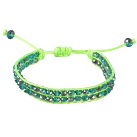 KELITCH Crystal Beaded Bracelets Double Layer Strand Bracelet Women Bangle Cuff