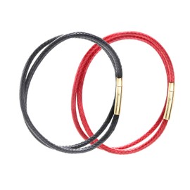 Renervate Pair Bracelet, Couple, Popular, Leather, Simple Bangle, Gold & Silver, Men's & Women's Accessories, Matching Set, 2-Piece Set, Brand, Present, Jewelry, Box Included, One size, Leather