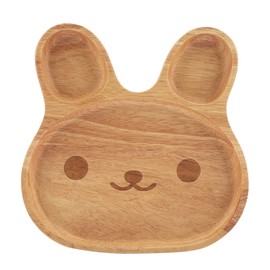 Wooden Plate Child Dessert Snacks Serving Tray Adorable Rabbit Wood Dish Tableware for Kids #1