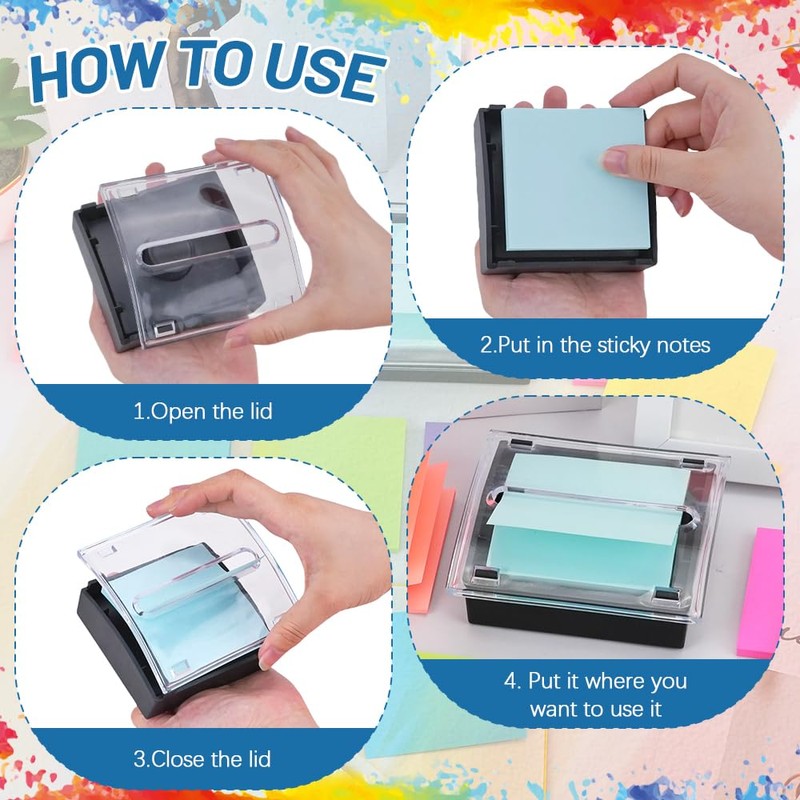 HMIEPRS 2Pcs Pop Up Sticky Note Dispenser with 400 Sheets