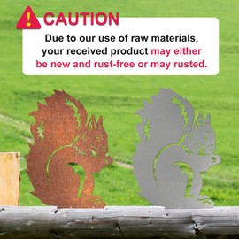 Reagia Rusty Silhouette Squirrel Stake Metal Cute Squirrel Figure Garden Decorative Stakes Outdoor Garden Animal Yard Decoration Garden Ornament