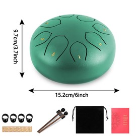 Steel Tongue Drum - 6 Inch 8 Notes C Key Steel Drum Percussion Instrument, Musical Instruments for Adult Beginner, Handpan Drum with Drumsticks for Meditation, Yoga, Musical Education, Mind Healing