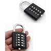 ZENG 10-Button Combination Padlock – Pre-Set 5-Digit Unchangeable Code, Hardened