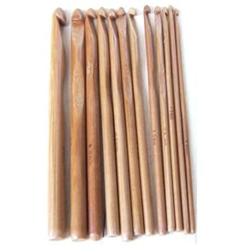 12pcs 6" Bamboo Crochet Hooks Needle Knitting Hooks Knit Craft Weave Yarn 3 to 10 mm Diameters