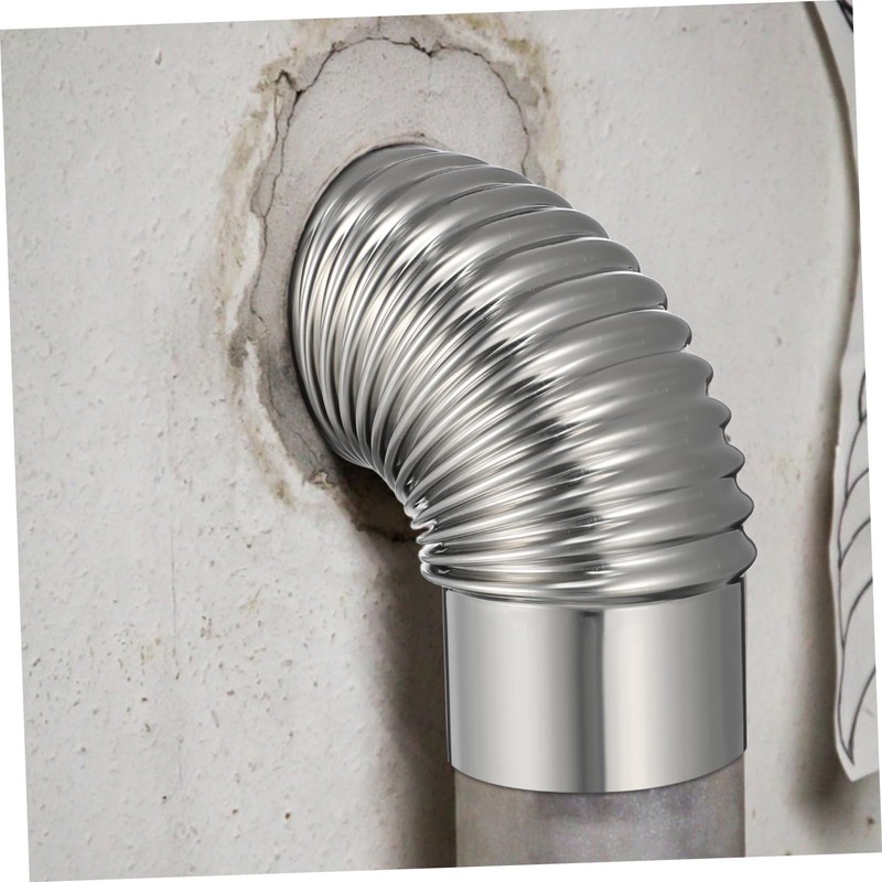 TEHAUX Stainless Steel Elbow Chimney Exhaust Flue Durable Rustproof Vent