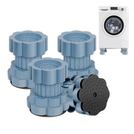 SOYUZERISH Pack of 4 Washing Machine Base, 2025 Vibration Damper Washing Machine Underlay, Washing Machine Mat, Non-Slip Mat, Washing Machine for Fridge and Dryer