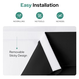 HOMEIDEAS Black French Door Curtains, Privacy Small Door Window Curtains, 26 X 20 Inch French Door Shades for Front Door, Thermal Insulated Tie Up Shades Door Window Coverings for Bedroom, 1 Panel