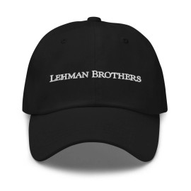 Trader Style Vintage Lehman Brothers White Baseball Cap Stock Trader Gift Adjustable Dad Hat - Navy