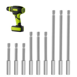 9-Piece Magnetic Bit Extension, Bit Holder, Bit Holder Long, Drill Extension, Bit Extension 6/10/15 cm, Bit Extensions Suitable for Cordless Screwdrivers, Drills etc.