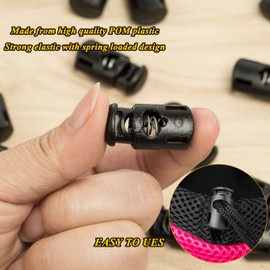 TXSN Plastic Cord Locks for Drawstrings, Paracord, Bags, Shoelaces, Clothing and More, Pack of 30, Single Hole, Single hole installation