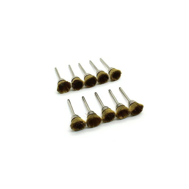 TEMO 10 pc Brass Bristle 1/2 Inch Cup Wire Brush