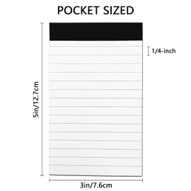 10 Pcs Note Pads Refills 3 x 5 inches Memo Small Notepads Writing Pads with 30 Sheets Each Pad College Ruled White Lined Paper Note Pads