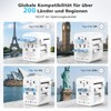 Refined Living Travel Adapter Worldwide, Universal Travel Plug with 2