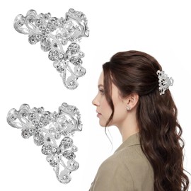 2 PCS Rhinestone Hair Clips Glitter Hair Claw Clips for Women