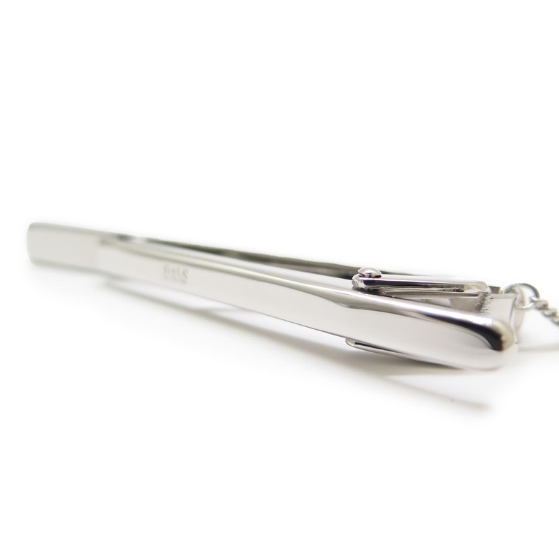 DAKS Onyx & White Butterfly Diamond Check Tie Bar Tie