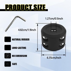 DWARFOO Rubber Winch Stopper, Winch Cable Hook Stopper, Silicone Rubber Stopper Protects Synthetic Winch Rope, Car Accessories Winch Rope Bump Shock Saver Dampener Absorbent Stopper (Black/White)