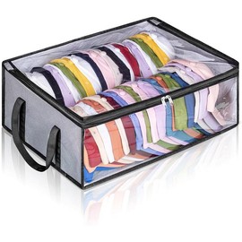 Hat Storage for Baseball Caps, Large Holds up to 40 Caps Wide Hat Organizer for Closet Snapback Holder, Grey - Colour: Clear