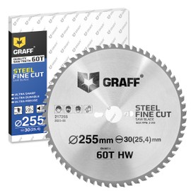 GRAFF Saw Blade 254 x 30 (255 x 30) Metal Steel Aluminium Metal Tubes - Circular Saw Blade 254 x 30 mm for Chop Saw, Exchange Saw, Table Saw, Cordless Circular Saw - Professional Saw Blade 254 x 30 mm
