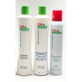 CHI enviro Smoothing treatment kit colored chemically Hair SPRAY,ShAmpoo