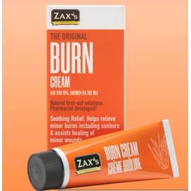 Zax's Original Burn Cream, Natural, Soothing, 6 Natural Ingredients, Heals Minor Burns and Sunburns, Pharmacist Developed, Canadian Made, 28 g