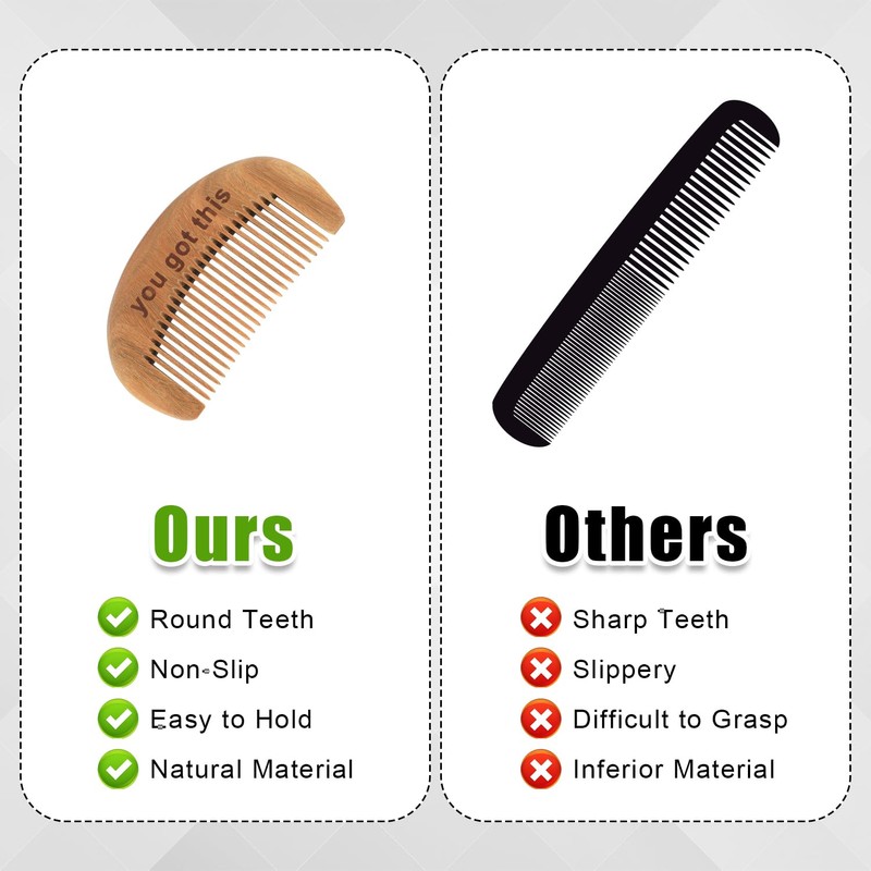 PEUTIER Labor Comb, Natural Wooden Birthing Comb for Labor Pain