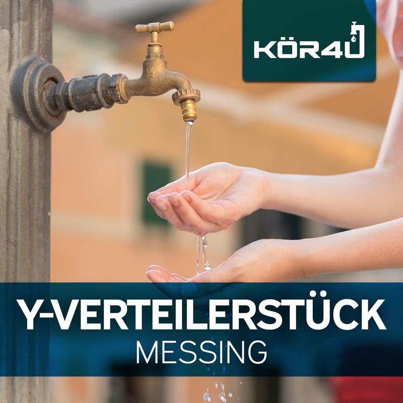 kör4u 3/4" Brass Y Splitter 2 Way Water Connector Y