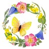 20 Napkins Butterfly in Spring Wreath, Table Decoration, Decoupage, Decoupage,