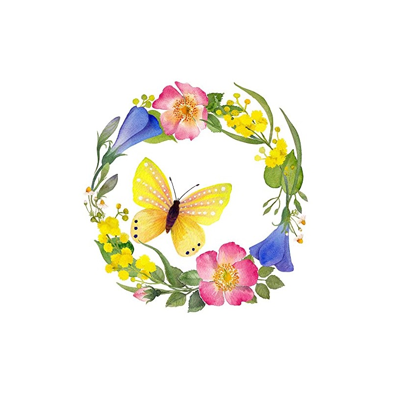 20 Napkins Butterfly in Spring Wreath, Table Decoration, Decoupage, Decoupage,