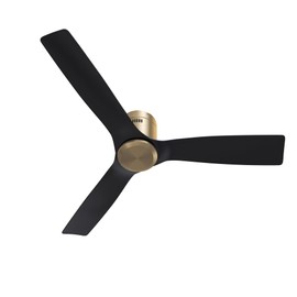 Carro 52 Inch Flush Mount Ceiling Fan without Lights Low Profile, Gold Ceiling Fan with Remote, Indoor with 10-Speed Reversible Quite DC Motor