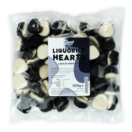 Just Treats Liquorice Hearts (500g Share Bag)