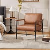 Yaheetech Accent Chair, PU Leather Living Room Chair Back Pillow