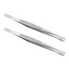 SQXBK 2PCS Stainless Steel Stamp Tweezers Tongs Flat Wide Tip