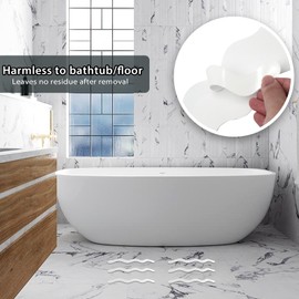 Coufce 24PCS Bathtub Non Slip Stickers White Safety Anti Slip Shower Strips Adhesive Decals Scraper for Bath Tub Stairs Steps Floor Ladders with Premium
