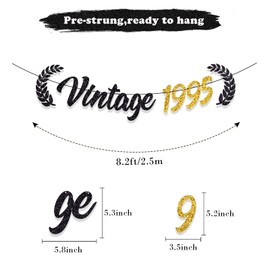 Tinbax 30th birthday decorations - Vintage 1995 banner for 30th birthday decor
