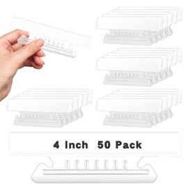 50 Pieces 4 Inch Clear Hanging Folder Tabs Hanging File Folder Tabs Clear Tabs for Hanging File Folders for 3 1/2 Inch Hanging File Folders with Tabs Office Hanging Files (50)