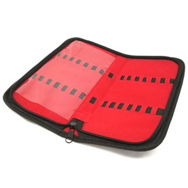 All-Purpose Faux Leather Pouch Zipper Case Versatile Molle with Protective Flap and Elastic Straps to Store Organize Sort Wide Variety of Tools, Holds 15 Instruments, 9.5"x9"