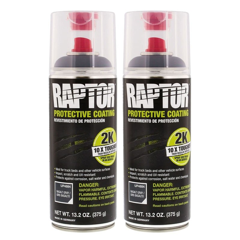 Raptor 2K Basalt Gray Spray-On Truck Bedliner Bare Metal Aerosol