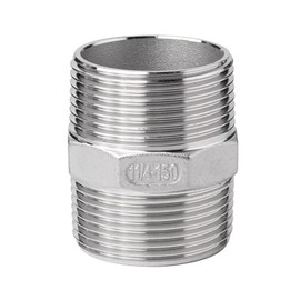 Pysrych Stainless Steel 304 Cast Pipe Fitting Hex Nipple 2" NPT Male x 2" NPT Male, 1pc