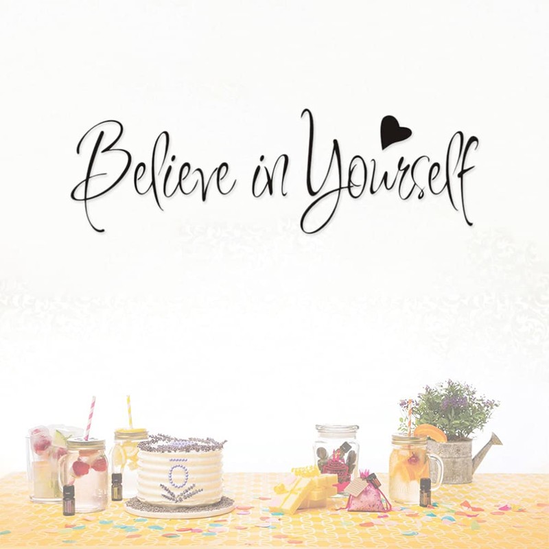 VOSAREA Believe in Yourself Wall Sticker Black for Living Room
