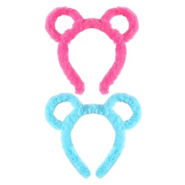 2 Pieces Bear Ear Headbands, Cute Plush, Creative Cartoon Face Washing Headbands, Universal For Men And Women, Interesting Hair Accessories.