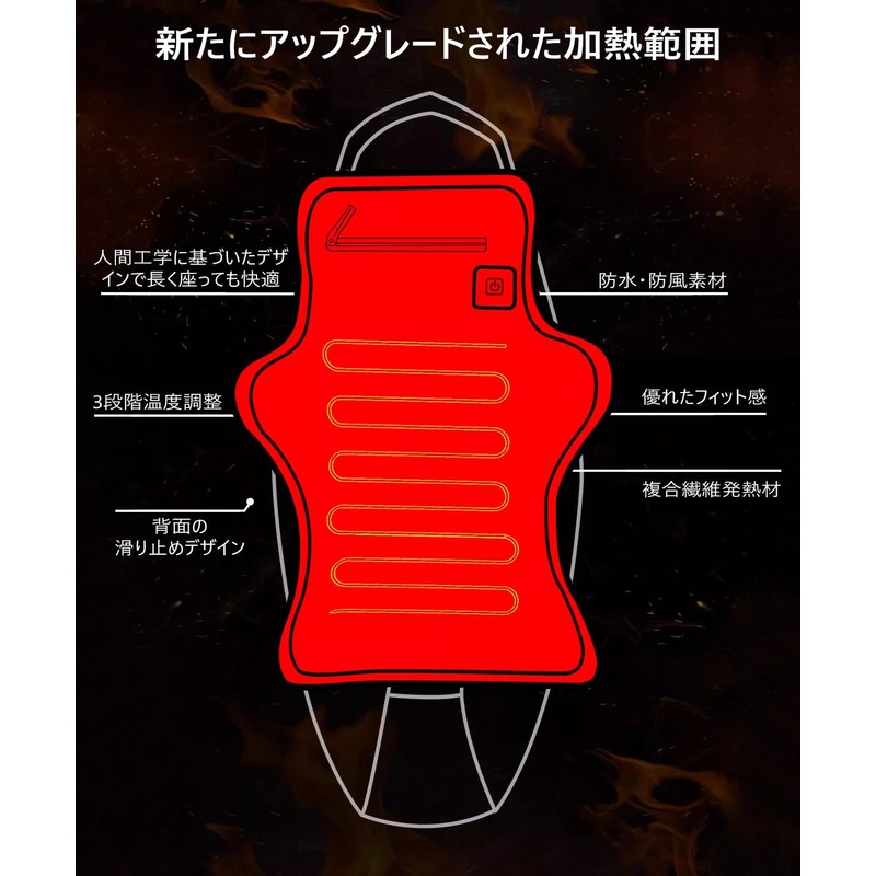 2024 Seat Heater for Motorcycles, Seat Heater Pad, USB Powered,