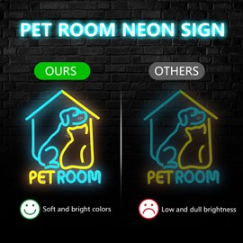 Jeanchrl Pet Room Neon Sign Dimmable Dog Room Neon Lights for Wall Decor Kennel Led Light Signs for Home Pet Room Pet Shop Store Cat Led Sign Birthday Decoration Gifts for Dog Cat Lovers