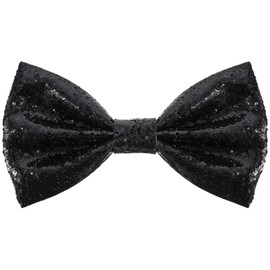 Ymapinc Sequin Bow Tie, Black Sparkly Bow Tie Adjustable Glitter Sequin Necktie for Men Shiny Pre Tied Neck Ties for Wedding Banquet Carnival Costume Party