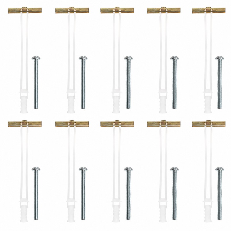 1/4-20 Hollow Wall Toggle Anchors with 2-1/2 Inch Bolts, 10/20
