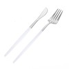 Dnalrhoi 24-Piece Korean White Silver Silverware Sets Mirror Polished Stainless