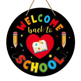 WaaHome Welcome Sign for Classroom Door Decorations 11.3" Welcome Back to School Teacher Door Sign Hanger for Classroom, Welcome to Our Classroom Decorations for Preschool Elementary Teacher Supplies