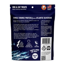 Polkadog Atlantic Silverside Whole Fish Dog Treats – All-Natural Treats for Dogs, Pets, Cats – Single Ingredient Crunchy Pet Snacks, Training Treats – Wild-Caught Fish – 2.5 oz.