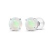Sterling Silver 4mm Round Natural Opal October Birthstone Prong Set