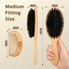 BLACK EGG Boar Bristle Hair Brush for Women Men Kid,