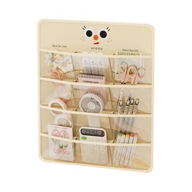 Dekori Wall Pocket, Wall-Mounted Storage Pocket, Cute, Hanging Pockets, 4 Tiers, 12 Pockets, Space Saving, Transparent Pockets for Closet, Entryway, Desk, Storage Pockets, Small Accessories, Easy to Install, Multifunctional, Storage for Stationery, Cosme
